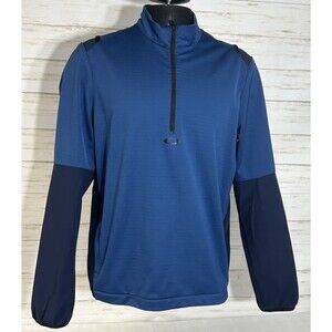 Oakley Engineered Blue Soft Shell LARGE Men 1/2 Zip Pullover Golf Jacket 412576